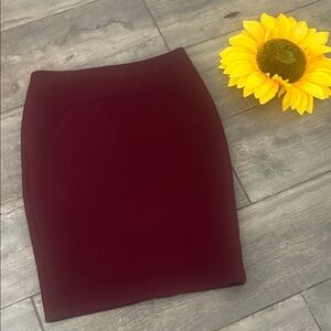Elegant Burgundy Pencil Skirt